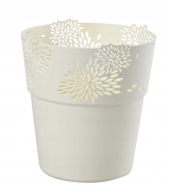 Galicja Aster Serie - Kanten Bloempot - 13 cm - Kleur: Crème