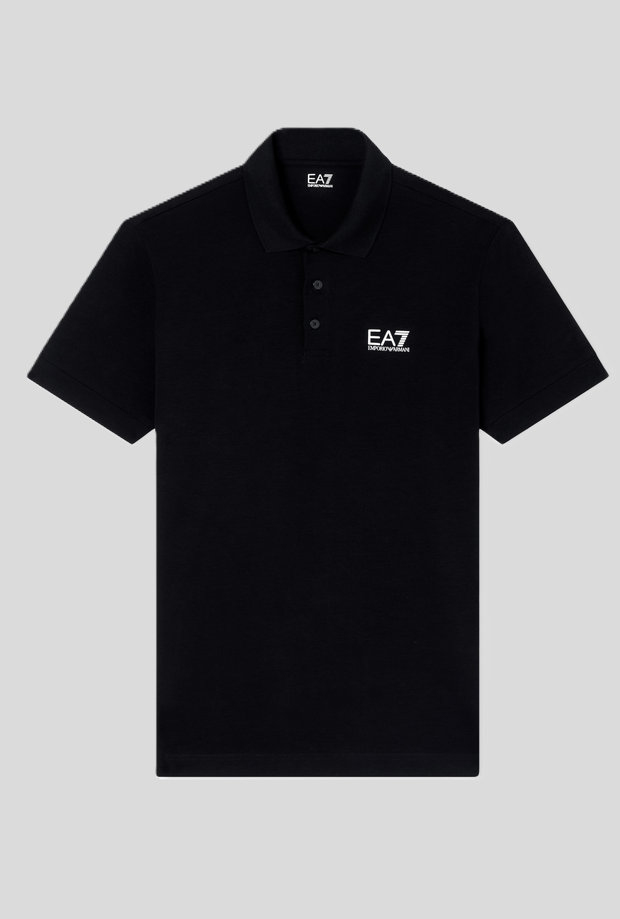 polo met logo borst zwart man