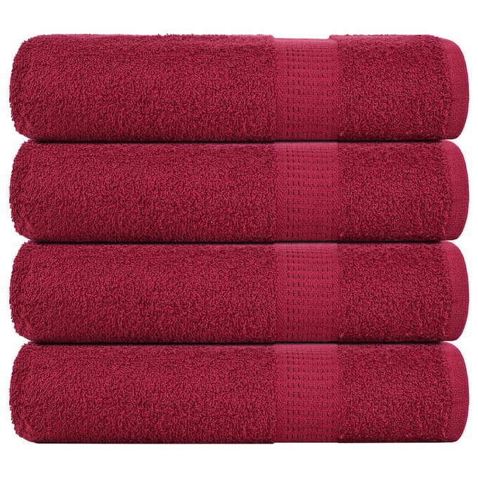 vidaXL - Douchehanddoeken - FROGN - 4 - st - 70x140 - cm - 360 - g/m² - bordeaux