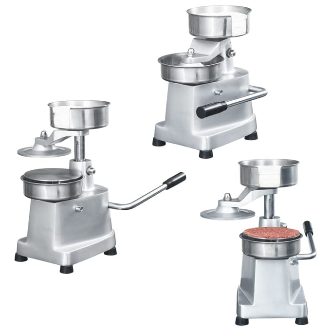 vidaXL - Hamburgerpersmachine - met - 500 - scheidingsbladen - 13 - cm - aluminium