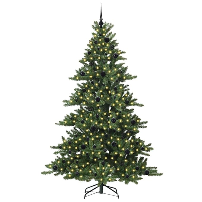vidaXL - Kunstmatige - Hinged - Kerstboom - Groen - 210 - cm - PVC - en - Staal