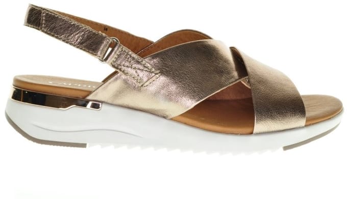 Caprice Taupe Metallic Trendy Kruis Dames Sandaal maat 37