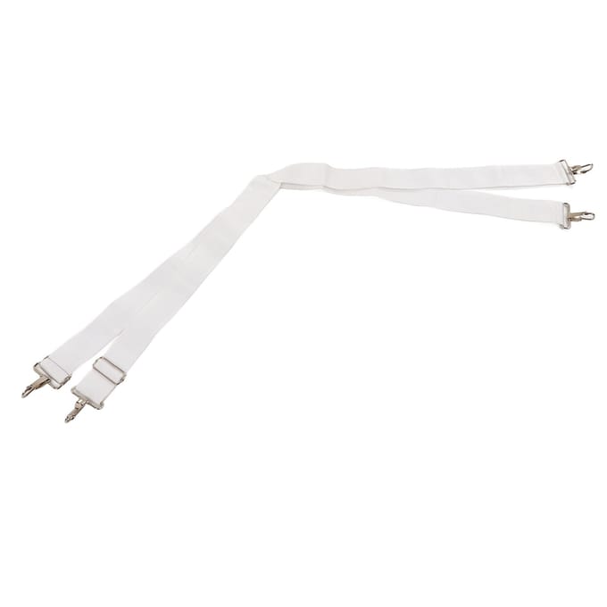Basdrum Riem Zacht Nylon Elastisch Verstelbaar Ergonomisch Comfortabel Dubbele Schouder Drum Riem Riem white