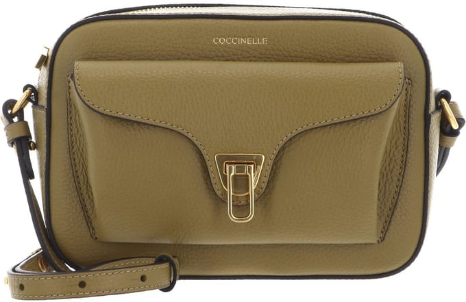 COCCINELLE Leren schoudertas Beat Soft Camera Bag Seagrass kaki
