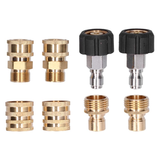 8 stuks Hogedrukreiniger Adapter Koppeling Set Messing Snelkoppeling Connector Kit black
