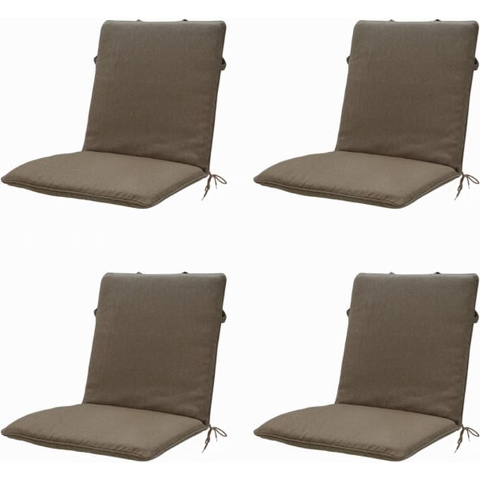 Madison - Stapelstoelkussen Taupe canvas eco+ - Ca. 97x49 cm - Set van 4