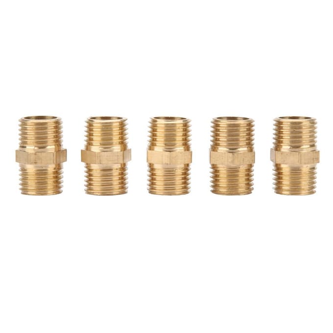 1 2 Messing Pijpfitting Zeskant Nippel Waterbuis Verbindingsaccessoires (5 stuks)