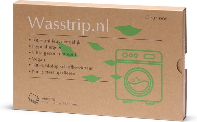 Wasstrips 32 Wasbeurten Geurloos – Wasmiddeldoekjes – Wasvellen – Wasdoekjes – Detergent Sheets – Laundry Strips