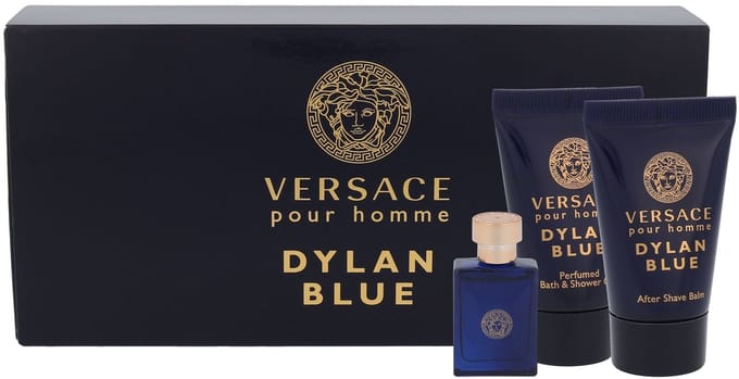 Versace - Dylan Blue Miniset 5 ml, Dylan Blue 25 ml and aftershave balm Dylan Blue 25 ml - Eau De Toilette - 5ML