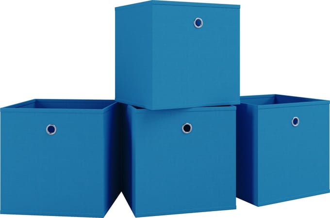 Set van 4 vouwdozen vouwdoos stoffen doos vouwdoos plank doos opbergdozen