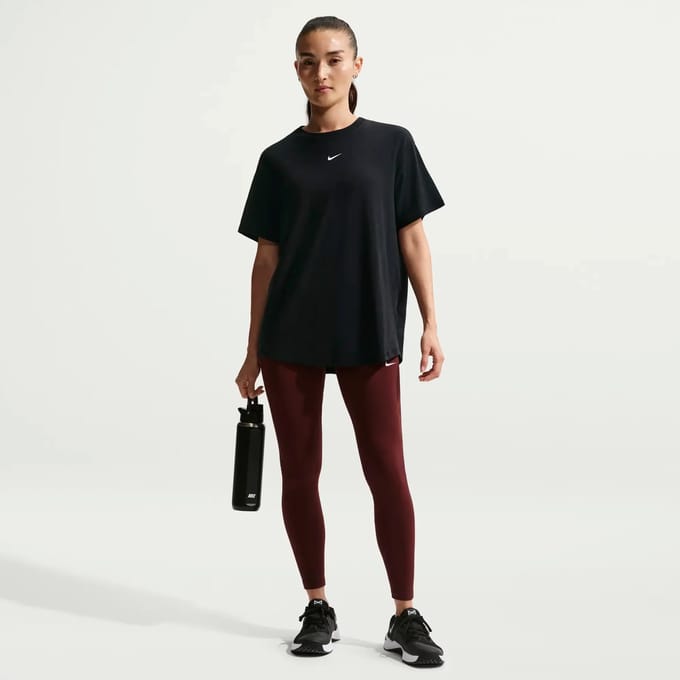 Nike One Relaxed Dri-Fit  T-shirt Dames-zwart