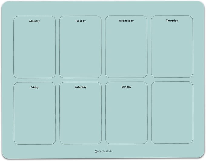 GreenStory - Week Planbord - Zelfklevend - Blauw - M - met Sticky Pen
