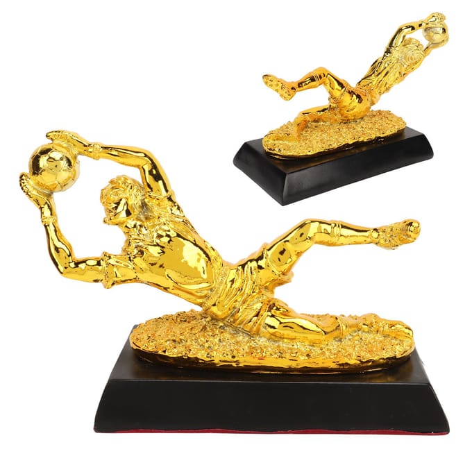 Voetbal Keeper Trofee Hars Keeper Award Beker Ornamenten voor Thuis Boekenplank yellow