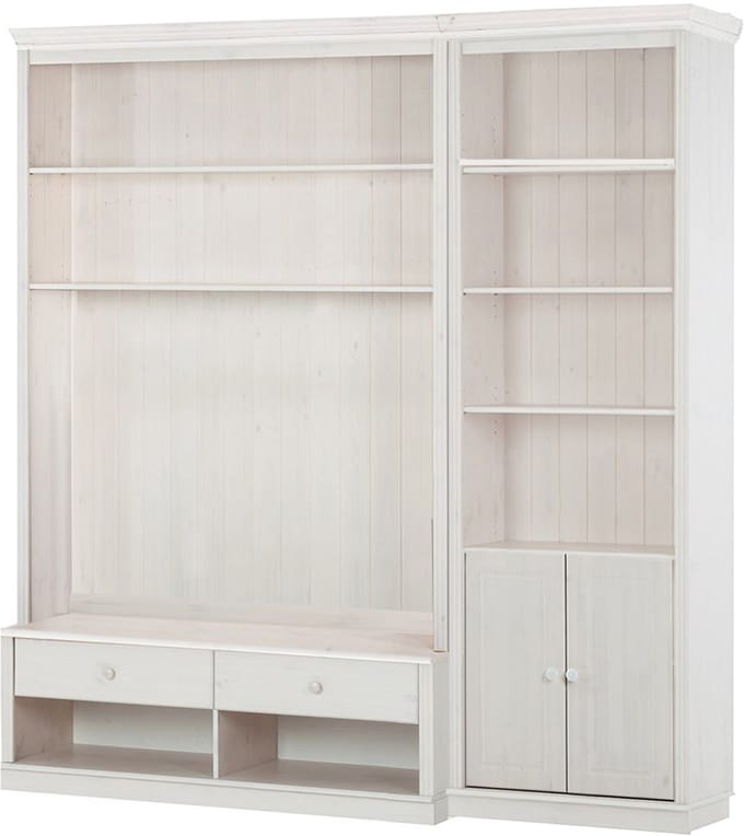 Anita-Boekenkast Tv-lowboard - Wit Grenen