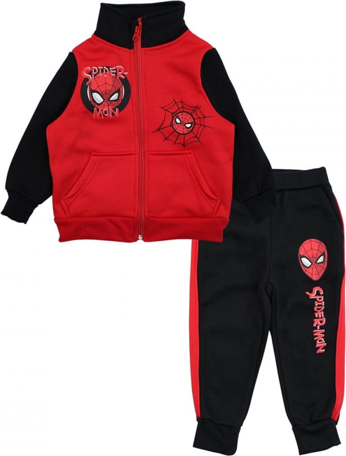 Marvel Spiderman set joggingpak / vrijetijdspak - Vest + Broek - rood/zwart - 2 Jaar