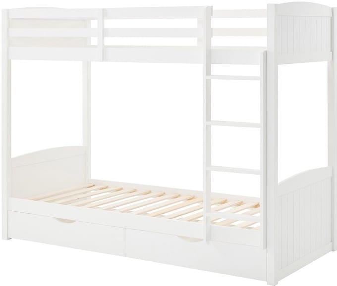 Vente-unique Stapelbed hout wit 90 x 200 cm