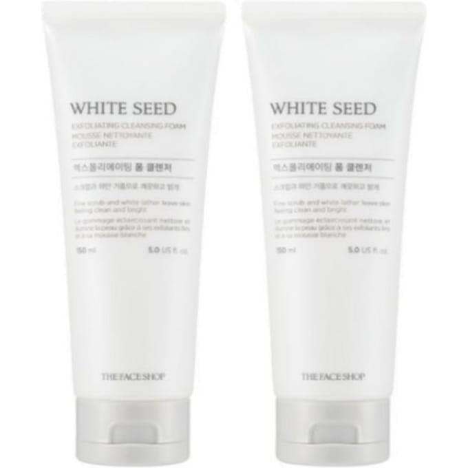 THE FACE SHOP Nettoyant Moussant Exfoliant White Seed 150ml x 2 pièces Ensemble white
