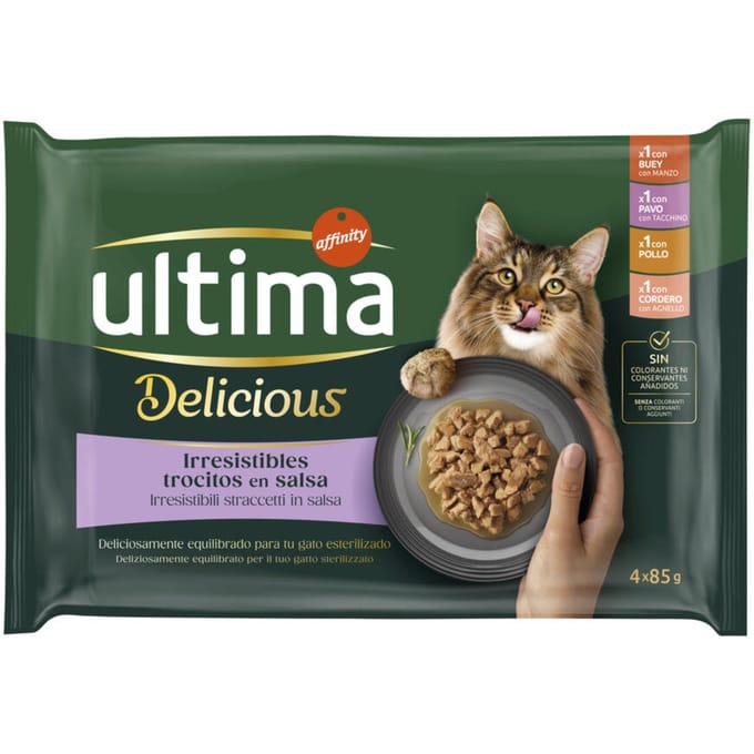 Ultima Delicious Adult Sterilised 48 x 85 g - Vleesselectie