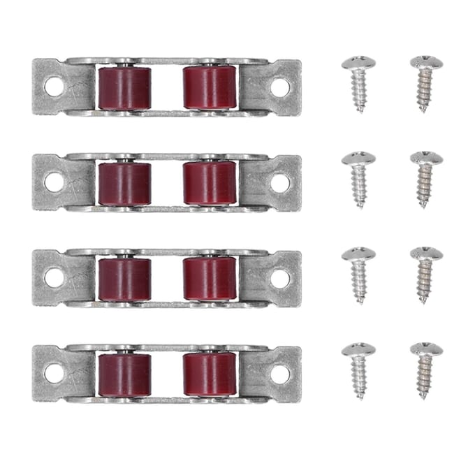 4Set Schuifraam Katrol met Schroeven Dubbel Wiel Schuifraam Deur Roller Beslag