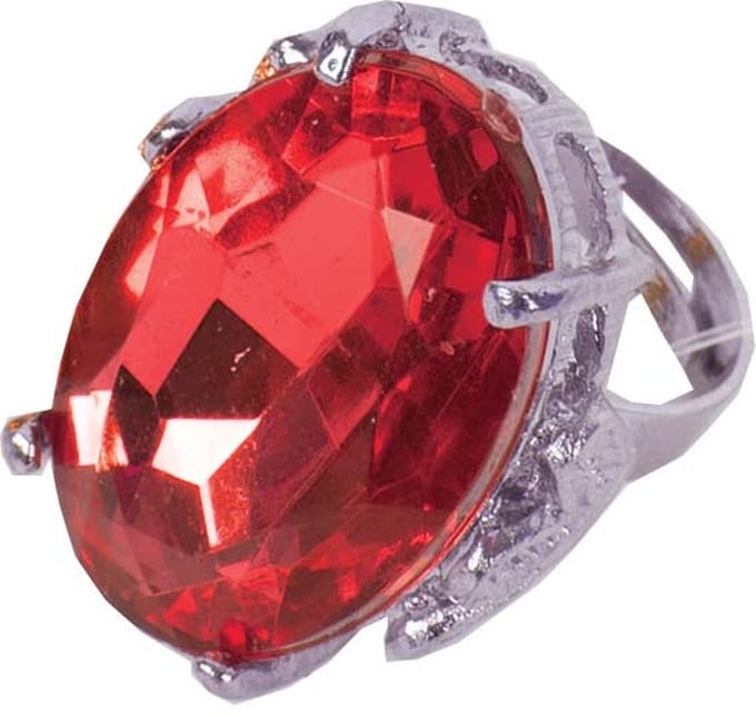 Sinterklaas verkleed ring - rood/zilver - Sint Nicolaas accessoires voor volwassenen