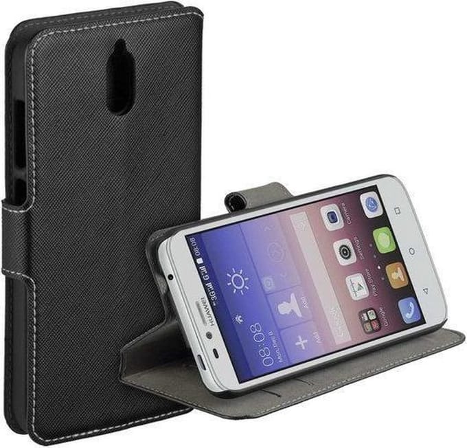 HC zwart bookcase Huawei Y625 Hoesje