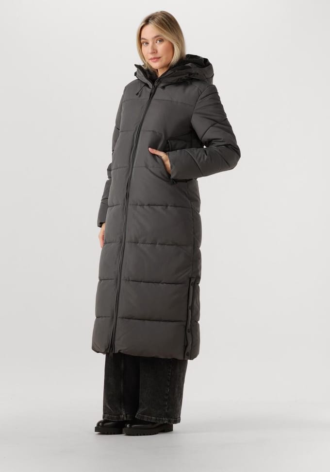 WITHBLACK Wblsophie Maxi Puffer Coat Jassen Dames - Winterjas - Donkergrijs - Maat S