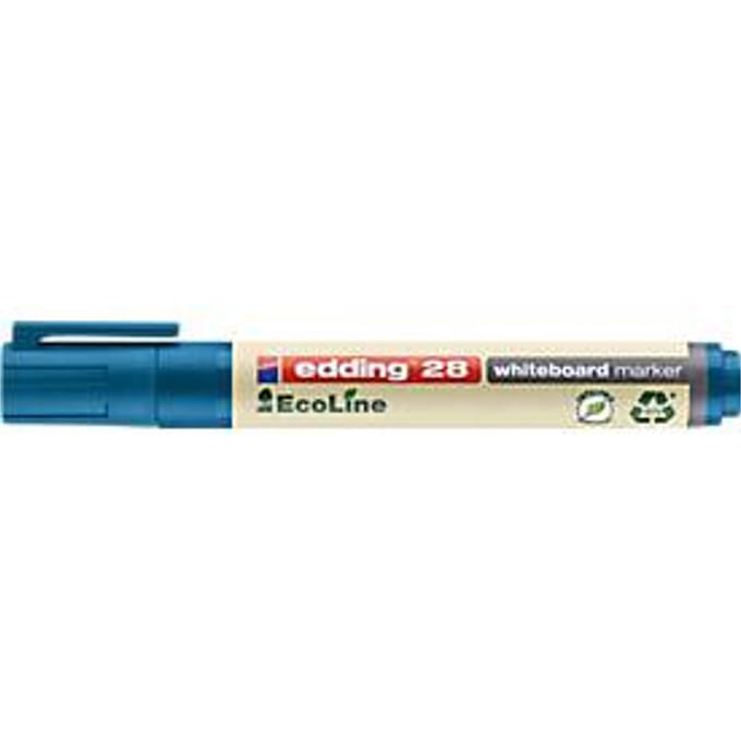 edding EcoLine 28 Whiteboardmarker, Ronde Punt, 1,5 mm, Blauw (doos 10 stuks)