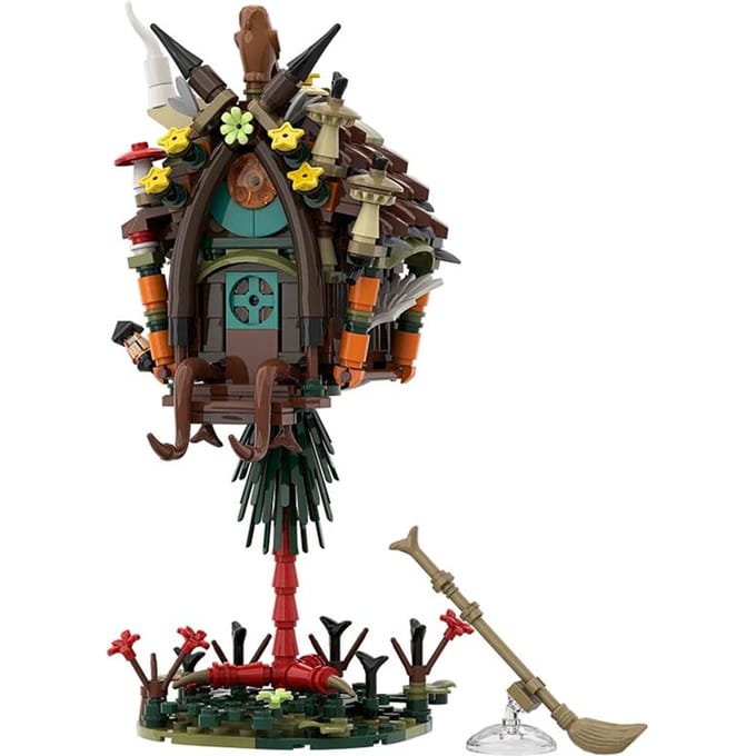Moc Brickheadz Baba Yaga hut Oma Film Bouwstenen black