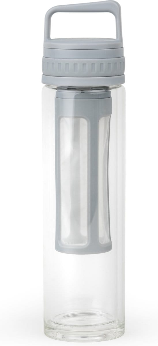 Leopold Vienna - Drinkfles Moshi to-go beker thermosfles - dubbelwandig glas - grijs