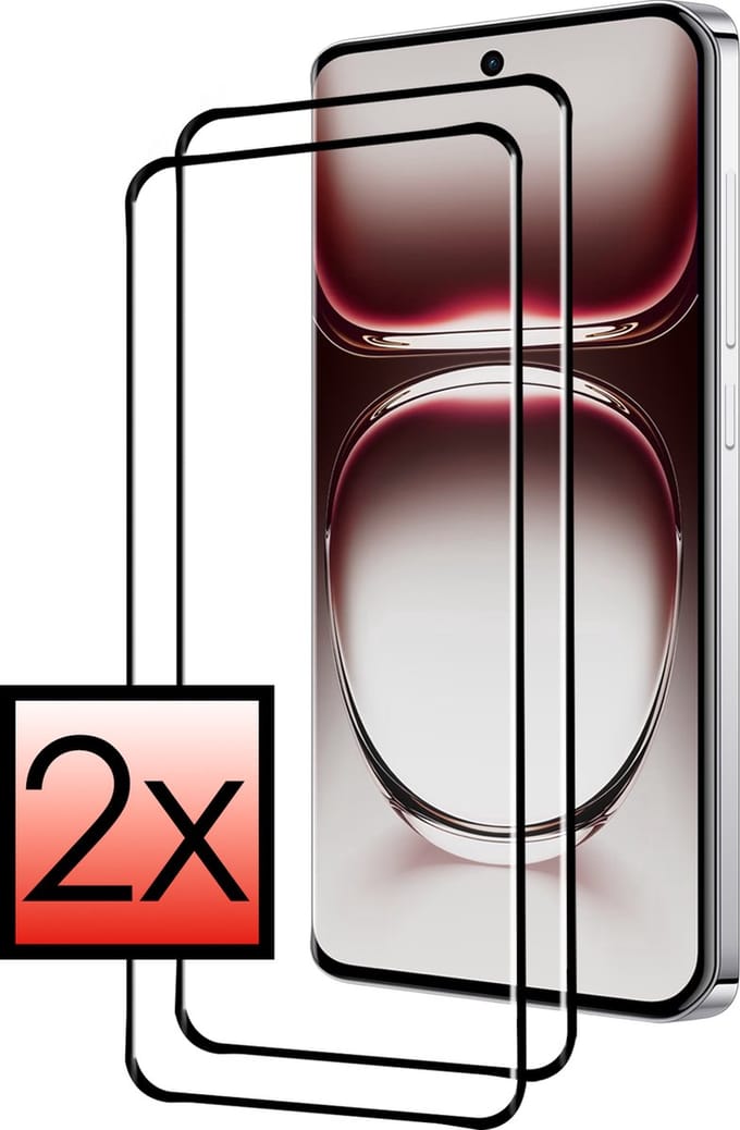 Screenprotector - 2 Stuks - Geschikt voor OPPO Reno 12 Pro - Full Cover - Beschermglas - Gehard Glas - Tempered Glass - Screen Protector