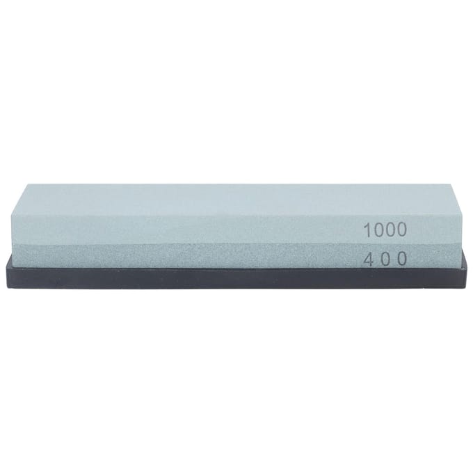 Pierre à aiguiser 400 1000 grains Kit de pierre à aiguiser double face pour finition avec patin en caoutchouc antidérapant white