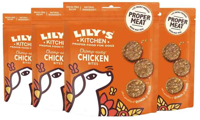 Lily's Kitchen Hondensnack Bites Kip - 4 x 70 gr - Voordeelverpakking