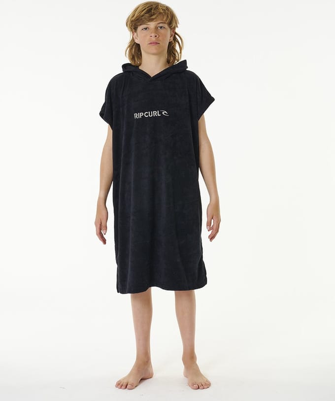 Brand Hooded Towel - Boy - Black/Grey