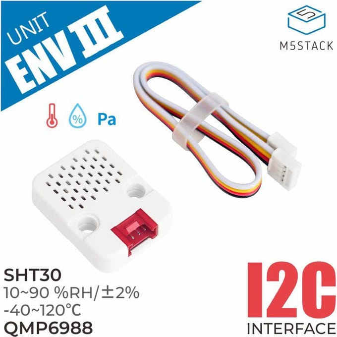 M5Stack officiële ENV III-eenheid met temperatuur-vochtigheid luchtdruksensor (SHT30+QMP6988)