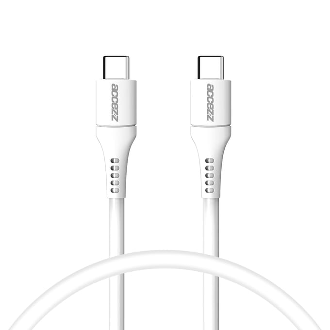 Accezz Kabel - USB C naar USB C Kabel - 0,2 meter - Snellader 60W - USB C Oplader Kabel - Wit