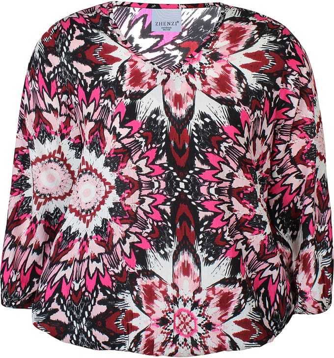 Zhenzi -Anais 1201-Blouse 3/4 Pink Orchid maat S=42/44