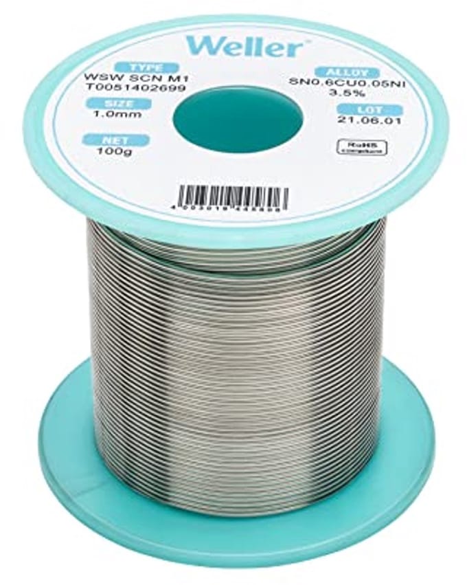 Loodvrije soldeerdraad Ø 1.0mm - Sn99.3Cu0.6Ni0.05 - 100g - Voor optimale soldeerverbindingen