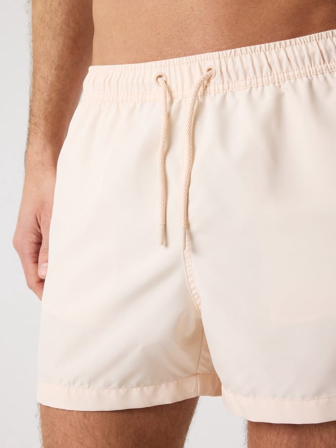 Björn Borg Solid Zwembroek Heren Zwemshort Mannen - Korter Model - 100% Gerecycled Polyester - Beige Creme de Peche - Maat M