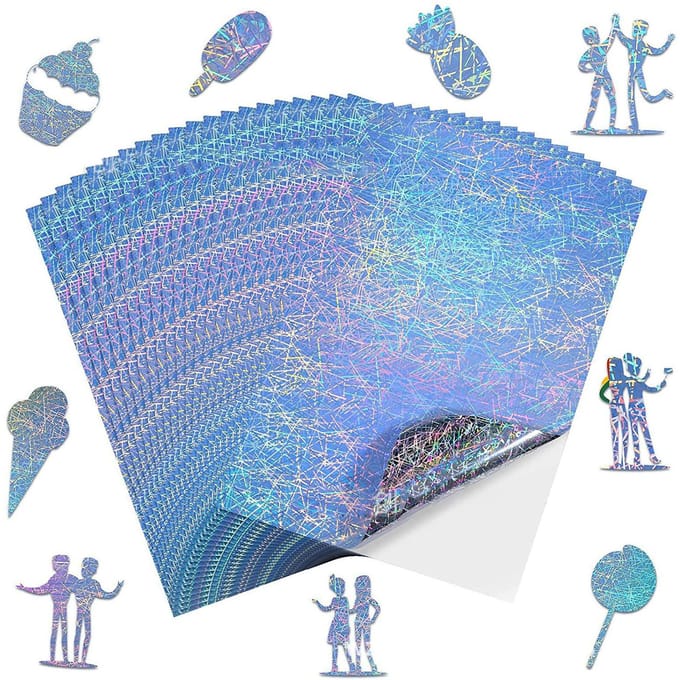 20 Feuilles Papier Autocollant Holographique Imprimable Imperméable Séchage Rapide A4 Papier Auto-Adhésif pour gray
