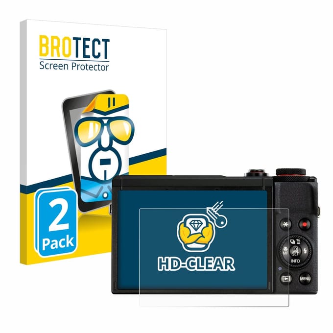 BROTECT - Screenprotector voor Canon PowerShot G7 X Mark III - Folie Beschermfolie transparant 2 Stuks