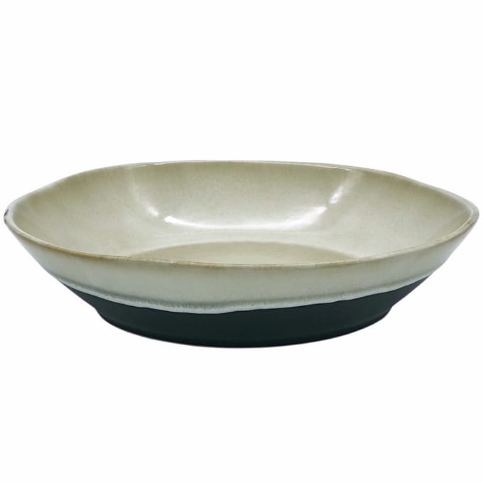 Lavandoux - Saladeschaal - Reactief Glazuur - Ø27,5cm - Zwart en Beige