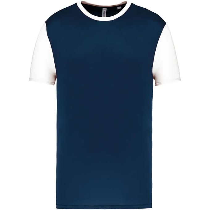 Tweekleurig herenshirt jersey met korte mouwen 'Proact' Navy/White - M