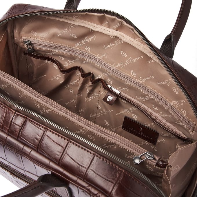 Castelijn & Beerens - Croco Lisa Laptoptas 15,6 RFID | mocca -