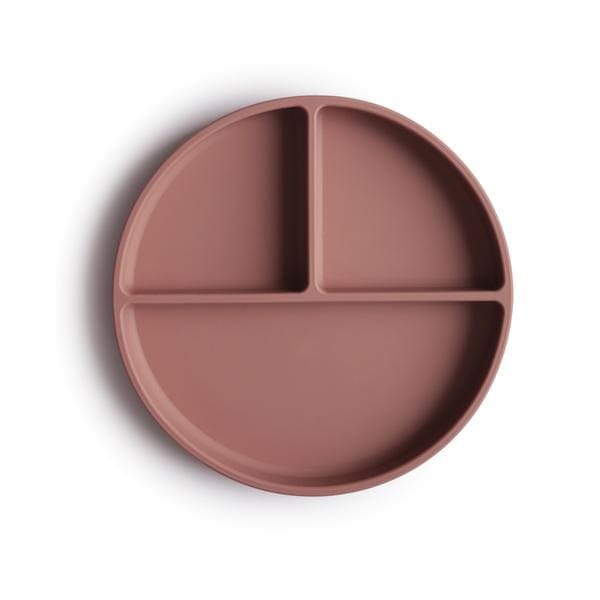 Mushie siliconen vakjes bord - Kleur Cloudy Mauve - Kinderservies