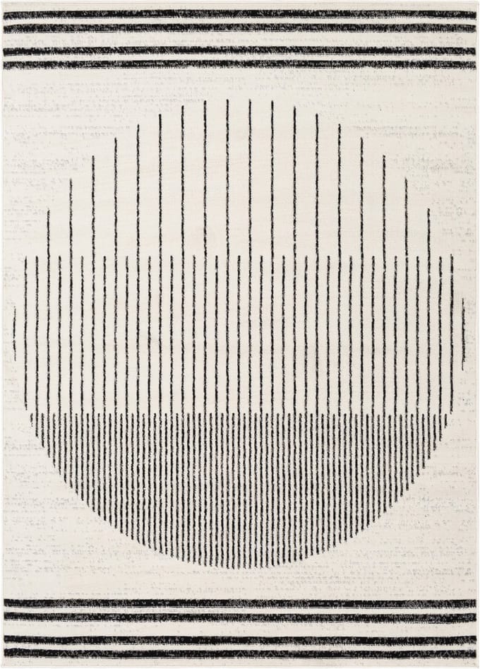 SURYA - ENSO Modern Scandinavisch Wit/Zwart Tapijt