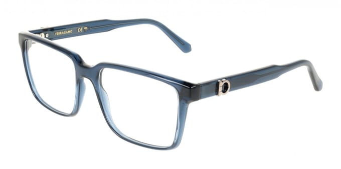 Ferragamo SF3028E Transparent light blue 55/17/145 MAN Brilmonturen