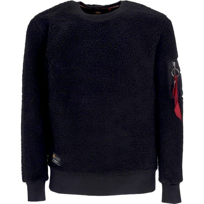 Heren sweatshirt met ronde hals Teddy Sweater Zwart