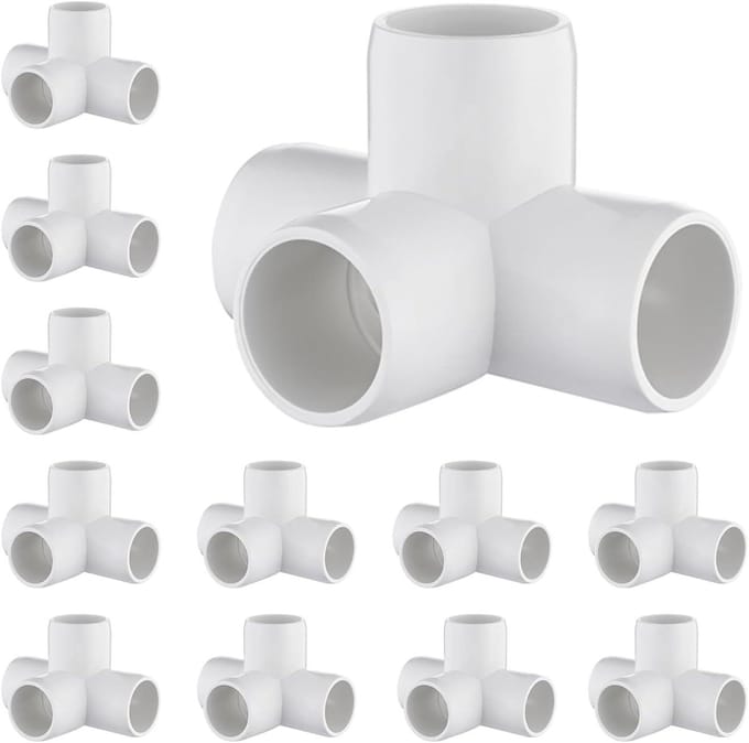 PVC Fittingen - T-stukken Ellebogen - Doe-het-zelf Constructies - Meubelkwaliteit - 3/4 inch - Wit