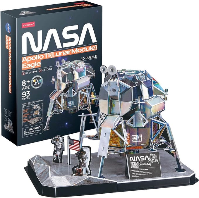3D Model Puzzel Maanlander - Educatief Modelbouwset voor Kinderen en Volwassenen (93 Stuks)