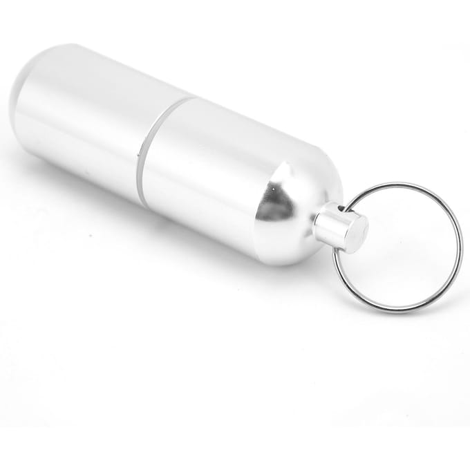 Boîte à pilules en alliage d'aluminium étanche porte-clés organisateur pour voyages en extérieur grand white